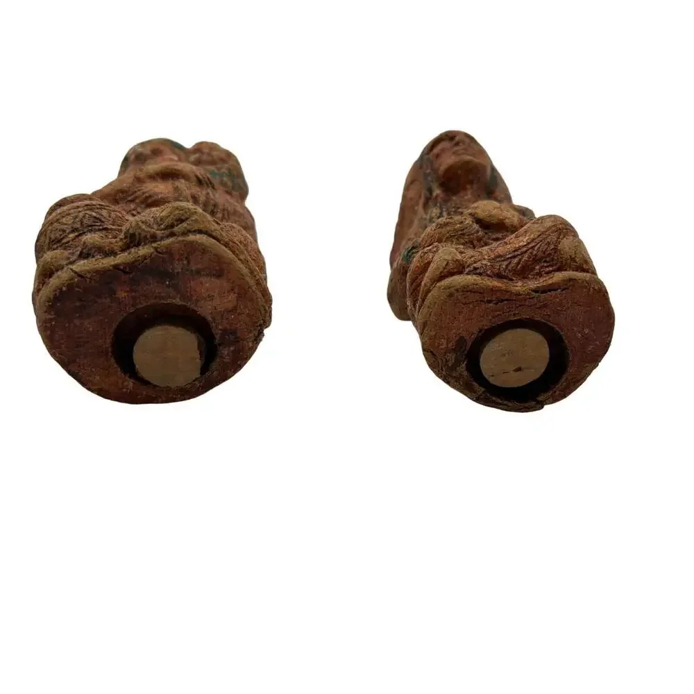 Vintage Native American Salt & Pepper Shakers Wood 1940's Souvenir Collectible